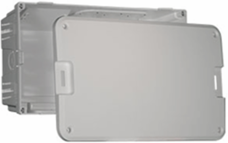 8 Inch MDU Structured Wiring Enclosure, ABS Plastic, Flush/Surface Mountable