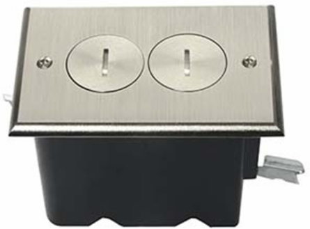 Tamper-Resistant Floor Box Assembly, One Gang for Wood Sub-Floors, Nickel