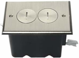 Tamper-Resistant Floor Box Assembly, One Gang for Wood Sub-Floors, Nickel