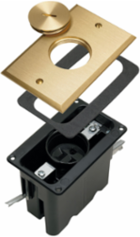 Tamper-Resistant Floor Box Assembly, 1-Gang, Brass, 15A, 120V