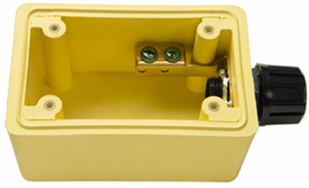 Watertight Deep Yellow Back Box with 1/2 Inch NPT Opening, Thermoplastic Elastomer Construction