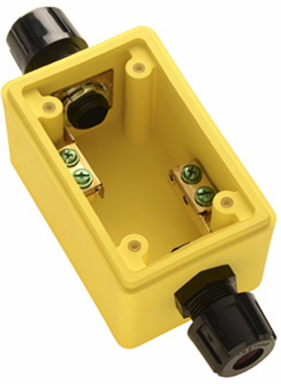 Watertight Deep Yellow Back Box, 1/2 Inch NPT, 4.92 Inch Height, Thermoplastic Construction
