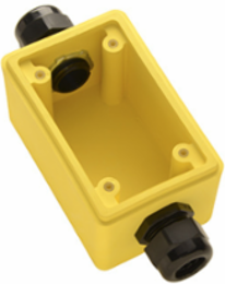 Watertight Deep Yellow Back Box, 3-1/4 Inch NPT for Duplex Receptacles, UL Listed