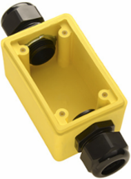 Watertight Deep Yellow Back Box 1 Inch NPT, Thermoplastic Elastomer Construction