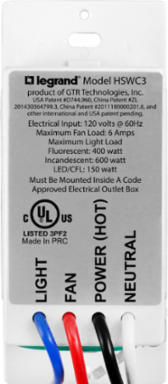 Humidity Based Fan Control, White with Moisture-Sensing Technology