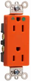 Isolated Ground 15A Hospital Grade Receptacle, 125V, Orange, 1.322 Inch Width
