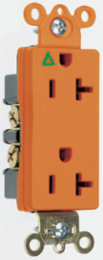 20A 125V Isolated Ground Orange Decorator Duplex Receptacle, 2.635 Inch Height