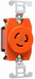 Turnlok Isolated Ground Receptacle 15A 277V Orange, 1.203 Inch Height