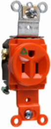 Isolated Ground Heavy Duty Spec Grade Receptacle 15A 125V Orange 1.68 Inch Height