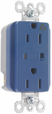 Isolated Ground Surge Protective Duplex Receptacle, 15A 125V, Blue