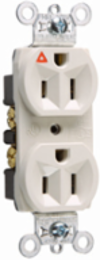 15A 125V Heavy Duty Isolated Ground Duplex Receptacle, 2.635 Inch Height, Light Almond