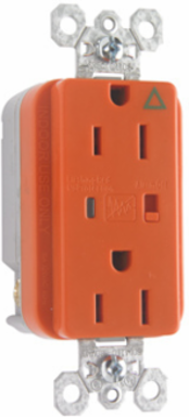 Isolated Ground Surge Protective Duplex Receptacle, 15A 125V, Orange