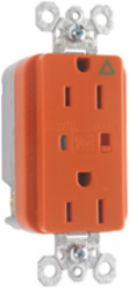 Isolated Ground Surge Protective Duplex Receptacle, 15A 125V, Orange
