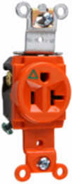 Isolated Ground Heavy Duty Receptacle, 20A 125V, Orange, 1.38 Inch Width