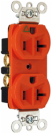 Isolated Ground Duplex Receptacle 20A 125V Matte Orange, 2.635 Inch Height