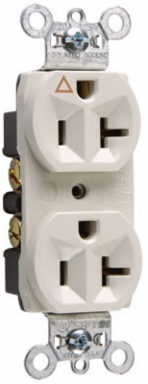 20A 125V Isolated Ground Duplex Receptacle, 2.635 Inch Height, Light Almond