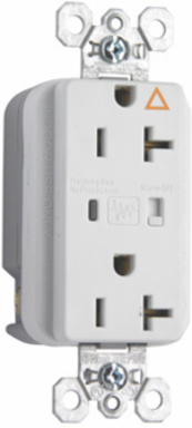 20A 125V Isolated Ground Surge Protective Duplex Receptacle, 1-1/4 Inch Depth, White