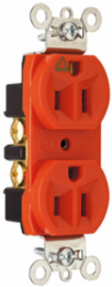 Isolated Ground Heavy Duty Receptacle, 15A, 250V, Orange
