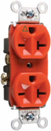 Isolated Ground Heavy Duty Receptacle 20A 250V, Orange, 2.635 Inch Height