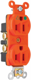 Isolated Ground Hospital Grade Receptacle, 15A 125V, Orange, 2.635 Inch Height