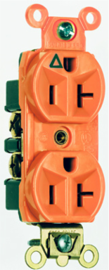 20A 125V Hospital-Grade Isolated Ground Duplex Receptacle, Orange