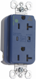 Isolated Ground Hospital Grade Surge Protective Duplex Receptacle 20A 125V Blue