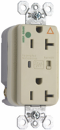Isolated Ground Surge Protective Duplex Receptacle, 20A 125V, Ivory