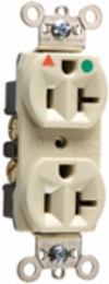 20A 125V Heavy Duty Hospital-Grade Isolated Ground Duplex Receptacle, 0.922 Inch Depth, 2.635 Inch Height, Light Almond