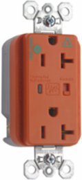 Isolated Ground Hospital Grade Surge Protective Duplex Receptacle, 20A 125V, Orange