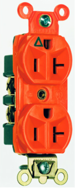 20A 125V Heavy Duty Hospital-Grade Isolated Ground Duplex Receptacle, Red