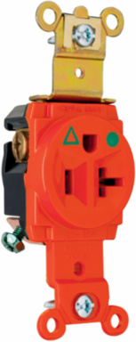 Isolated Ground Heavy Duty Hospital Grade Receptacle 20A 125V Orange