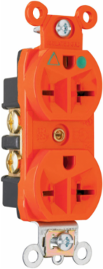 Isolated Ground Heavy Duty Hospital Grade Receptacle, 20A 250V, 1.322 Inch Width, Orange