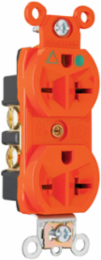 Isolated Ground Heavy Duty Hospital Grade Receptacle, 20A 250V, 1.322 Inch Width, Orange