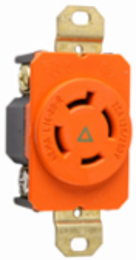 20A NEMA L1420 Isolated Ground Receptacle, Orange, 1.61 Inch Width