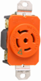 20A NEMA L2120 Single Receptacle 5-Wire, Isolated Ground, Orange