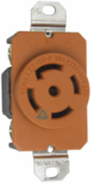 30A NEMA L2230 Single Receptacle, Orange, Isolated Ground, 4-Wire, 1.19 Inch Depth
