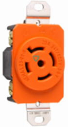 20A NEMA L2320 Single Receptacle, 347/480V, Isolated Ground, Orange