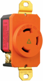 30A NEMA L530 Isolated Ground Receptacle, Orange, 2.37 Inch Height