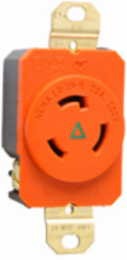 20A NEMA L620 Single Receptacle, Orange, Isolated Ground, 1.19 Inch Depth, 1.61 Inch Width, 2.29 Inch Height