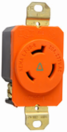 20A NEMA L720 Orange Isolated Ground Receptacle, 1.61 Inch Width, 1.19 Inch Depth, 2.29 Inch Height