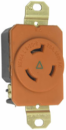 20A NEMA L820 Isolated Ground Receptacle, Orange, 1.19 Inch Depth, 1.61 Inch Width, 2.29 Inch Height