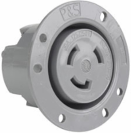 Turnlok 30A Flanged Outlet, Gray, 3.12 Inch Width, UL Listed
