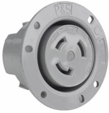 Turnlok 30A Flanged Outlet 3-Wire Gray, 250V