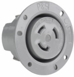 Turnlok 30A Flanged Outlet 3-Wire Gray, 250V