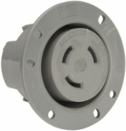 30A NEMA Flanged Outlet, Gray, 3.12 Inch Width