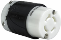 Turnlok 20A Connector, 3.33 Inch Length, Black and White