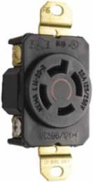 20A 125/250V NEMA L1420 Single Receptacle 4-Wire, Black, 1.61 Inch Width