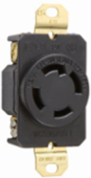 Turnlok® 30A NEMA Receptacle, 125/250V, 4-Wire, Black, Compact Design