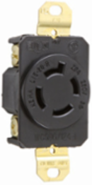 20A 250V NEMA L1520 4-Wire Single Receptacle, Black, Compact Design