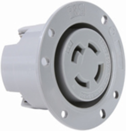 Turnlok 30A Flanged Outlet, Gray, 3.12 Inch Width, 1.765 Inch Depth